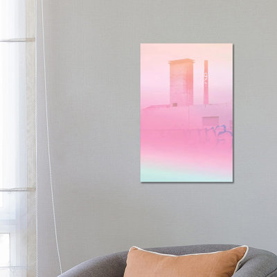Concrete Flowers And Graffiti by Beli - Wrapped Canvas Painting