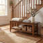 Upholstered Bench with Shelves