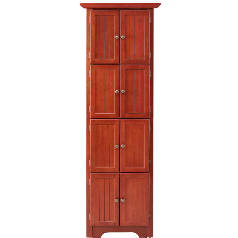 Armoire de salle de bain 8 portes avec intérieur spacieux et tablettes réglables pour rangement dans la salle de bain, le salon et la cuisine