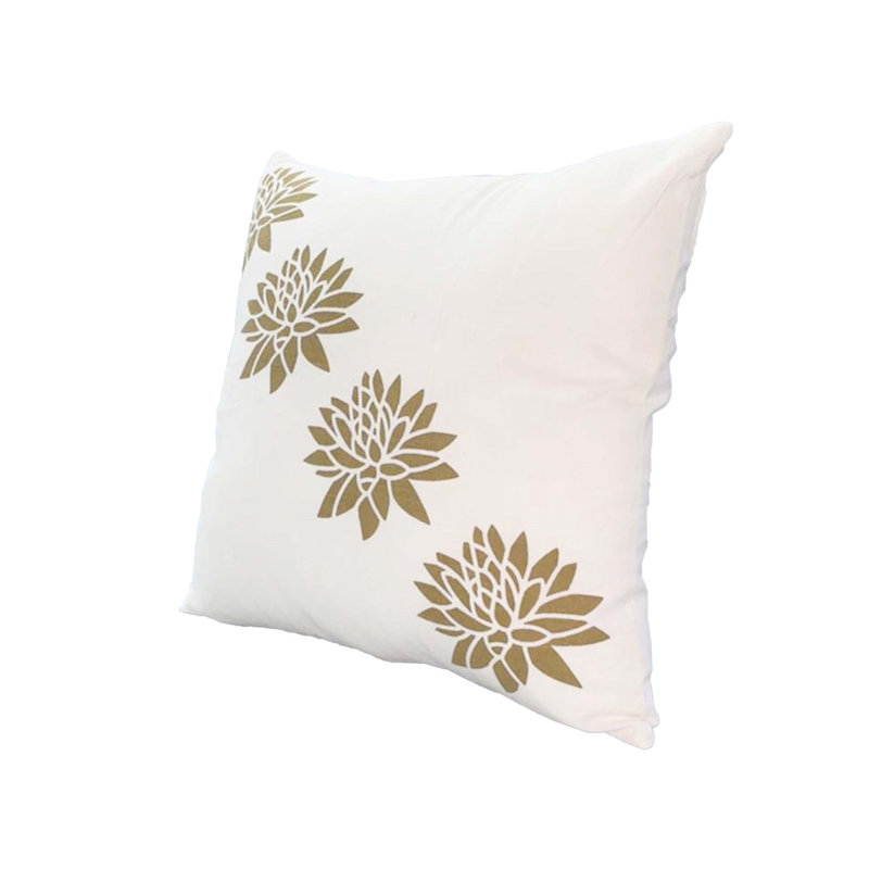 Floral Cotton Throw Pillow
