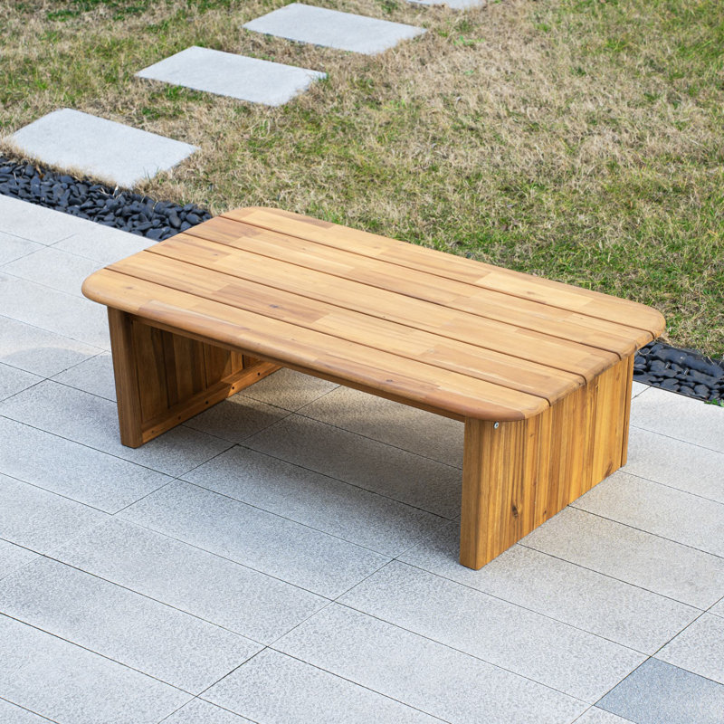 Brewsty Acacia Wood Rectangular Coffee Table