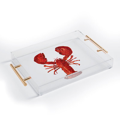 Artume Studio Watercolor Lobster 1 Acrylic Tray