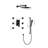 1-Spray 9.84 In. Wall Mount Dual Fixed And Handheld Shower Head 1.8 GPM With 6 Body-Sprays In Matte Black