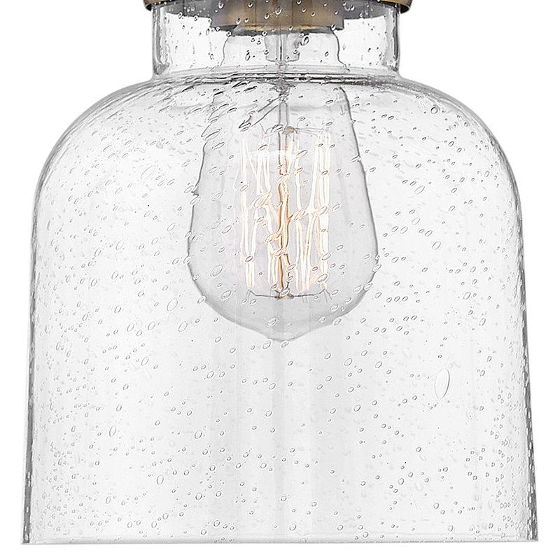 Oil Rubbed Bronze Clear Seedy Glass Flush Mount Light
