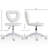 Office Task Chair, Heart Chair With Swivel Wheels, White