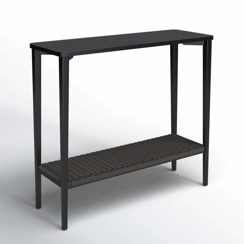 Cord 39'' Solid Wood Console Table, Black