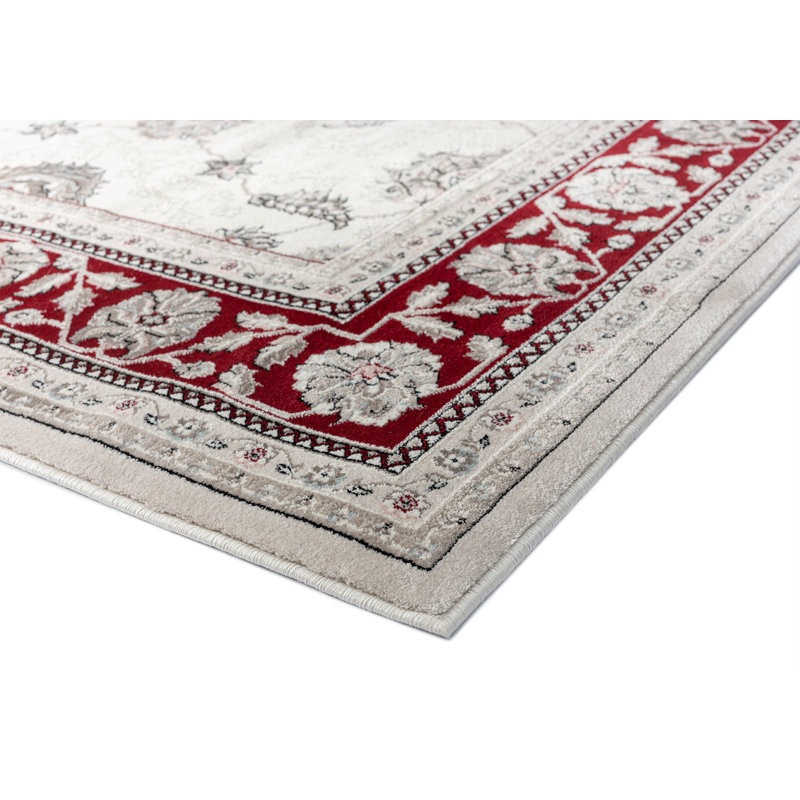 Tapis oriental crème / rouge Skillings, Rectangle 5 pi 3 po x 7 pi 7 po