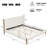 Modern Boucle Upholstered Bed with Vertical Striped Headboard and Solid Wood Frame (King)-213059593