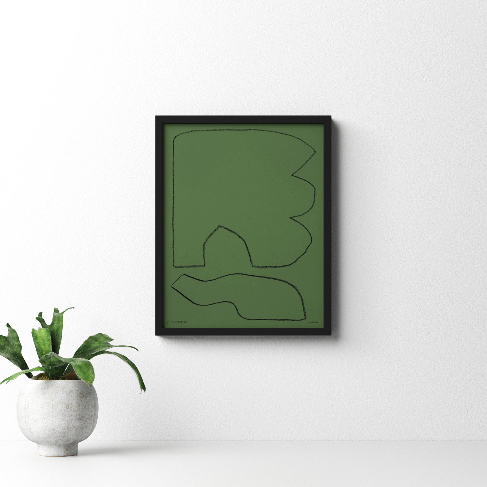 Freya "Forest 1" Print, Black Framed, 16" W x 20" H