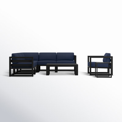 Smith 4 Piece Sectional Seating Group with Sunbrella® Cushions