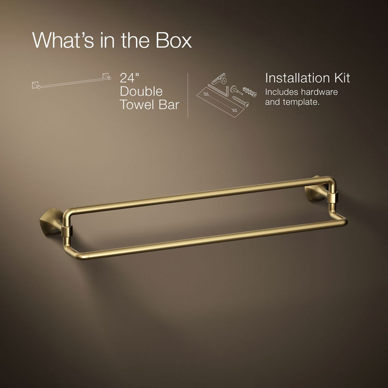 Occasion 24 In. Double Towel Bar, Gold