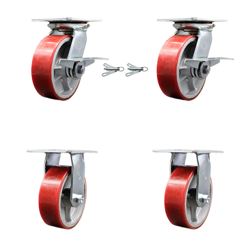 Poly sur roulettes en fonte, Rouge