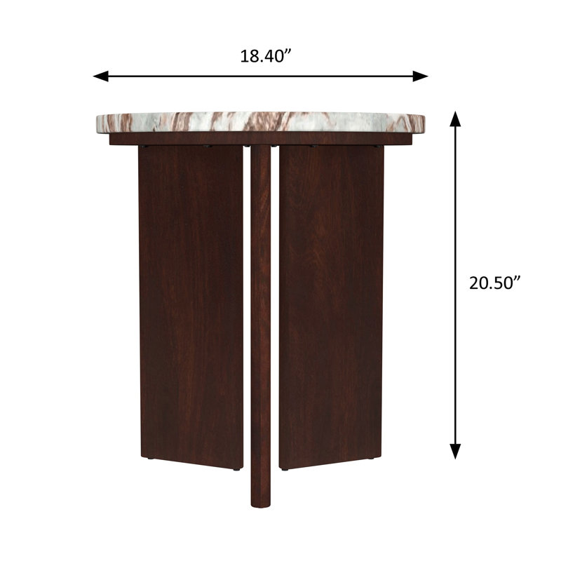Table de bout transitionnelle 18,4 po, brun