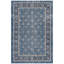 Tapis Flint traditionnel à motif floral intégral bleu, gris et crème, lavable en machine, antidérapant, à poils courts, pour intérieur et extérieur, adapté aux animaux domestiques, idéal pour le salon, la chambre, la salle à manger, l'entrée, le corridor ou le bureau.-1883793652