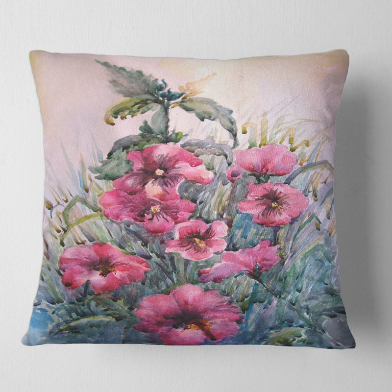 Floral Throw Pillow, 18" x 18"