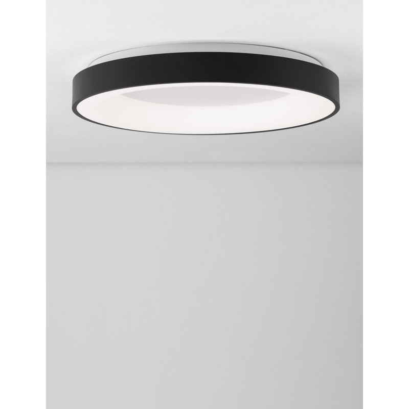 LED Flush Mount, Black, 9cm H x 60cm W x 60cm D, 3000K