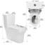 Toilette en céramique blanche 1,1 / 1,6, hauteur confortable, allongée, et siège un, blanc confortable