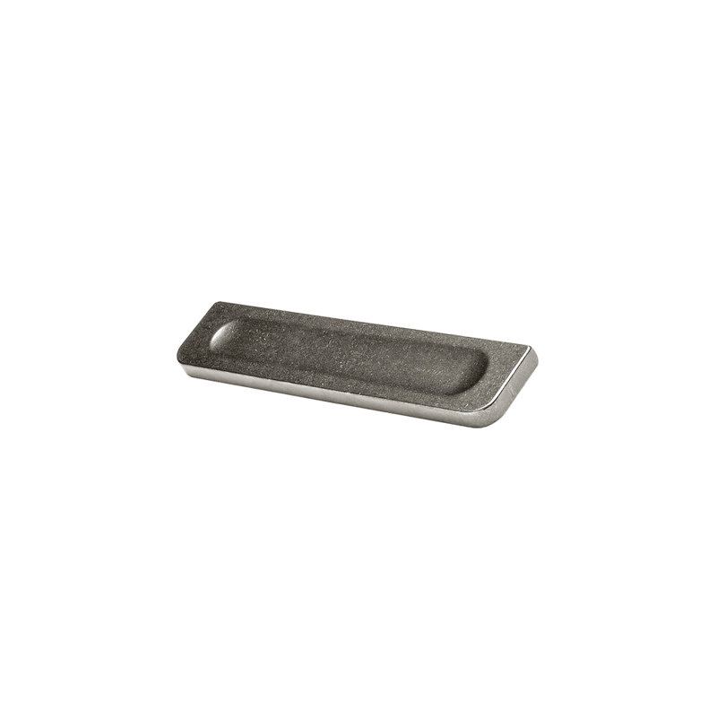 Press Recessed Pull, 4", White Bronze Medium