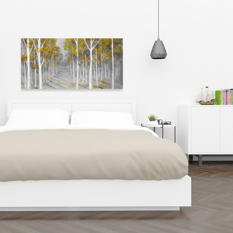 Birch Forest - Contemporary Trees Canvas for Home Decor, 48" H x 24" W