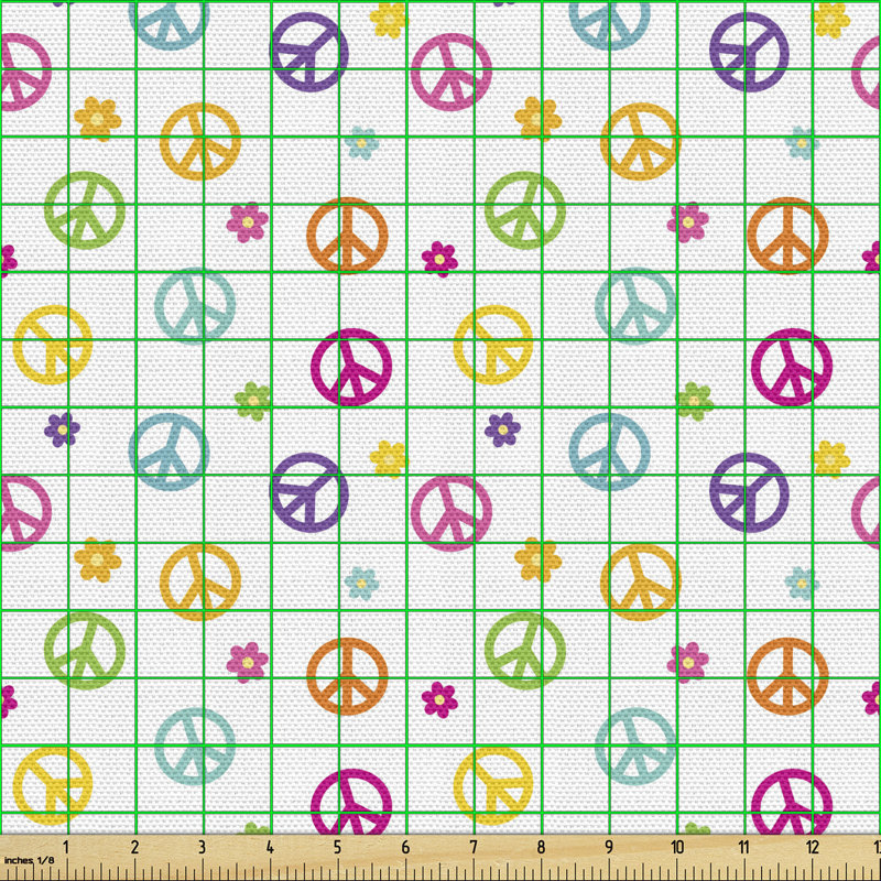 Charlesten Peace Lifestyle Sign Slogan Celebration Merry Jolly Happy Multi-Purpose Fabric