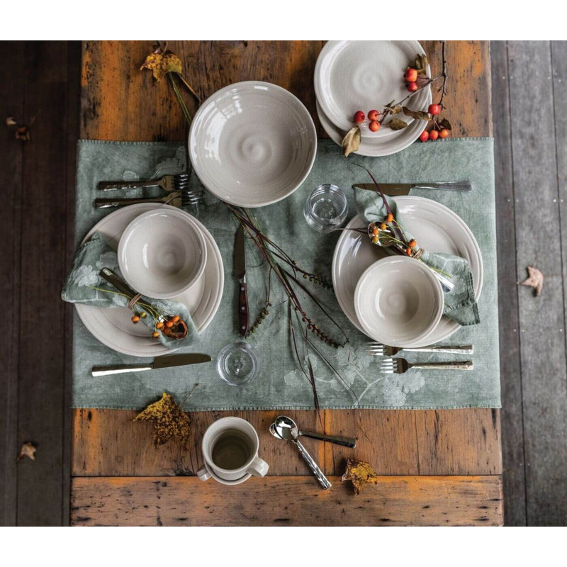 Belmont Handmade Stoneware Dinner Plate, Crackle Ivory