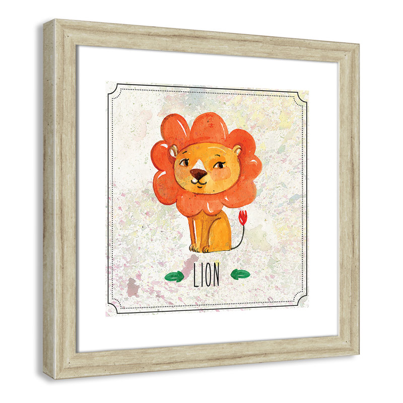 Impression sur papier Jungle Day 1 ', Cadre plat beige, H 16 po x l 16 po x P 0,6 po