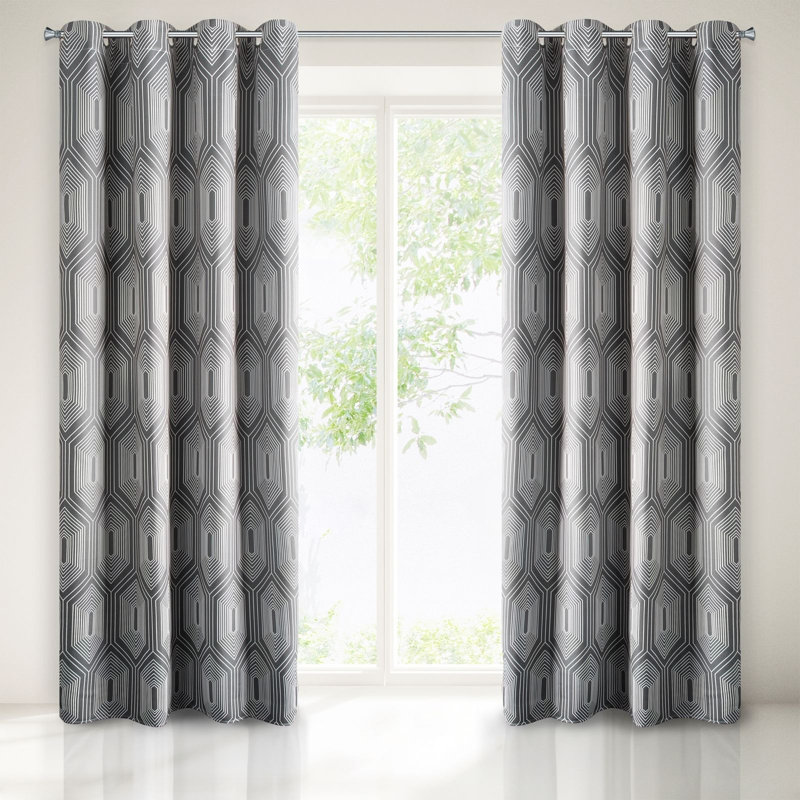 With A Tiara Eyelet Blackout Curtain, Tiara Graphite