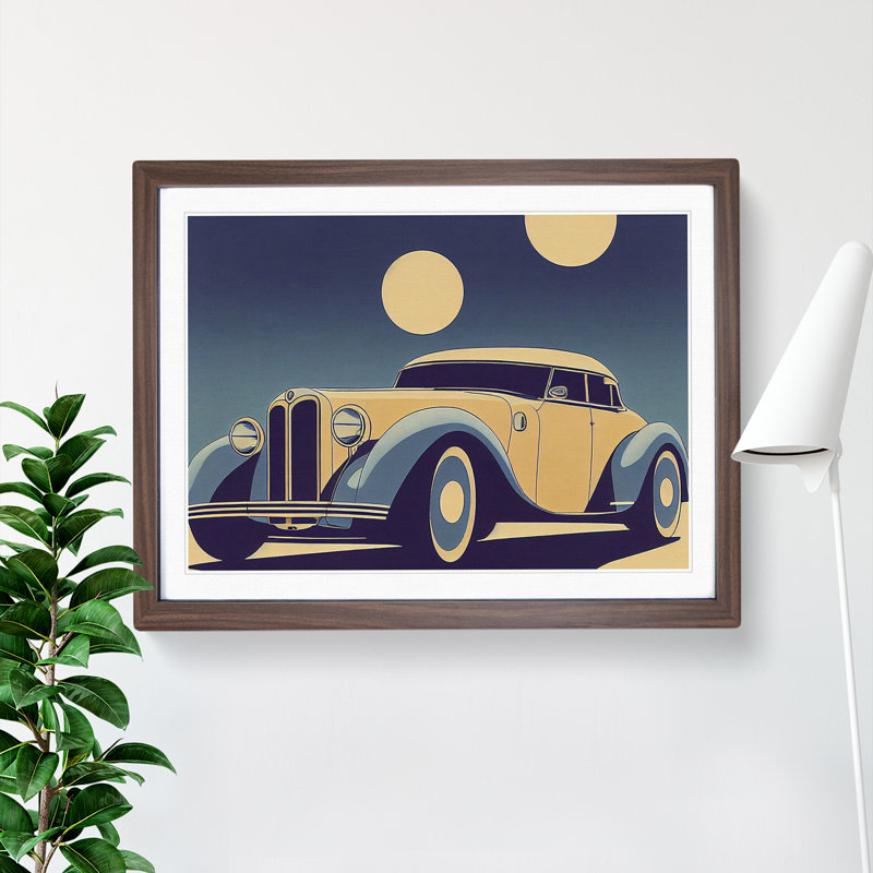 Classic Car - Framed Print, 34cm H x 46cm W x 2cm D, Walnut Framed