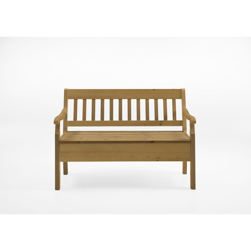 Solid Wood Bench, Leach-coloured, 93cm H x 130.9cm W x 46cm D