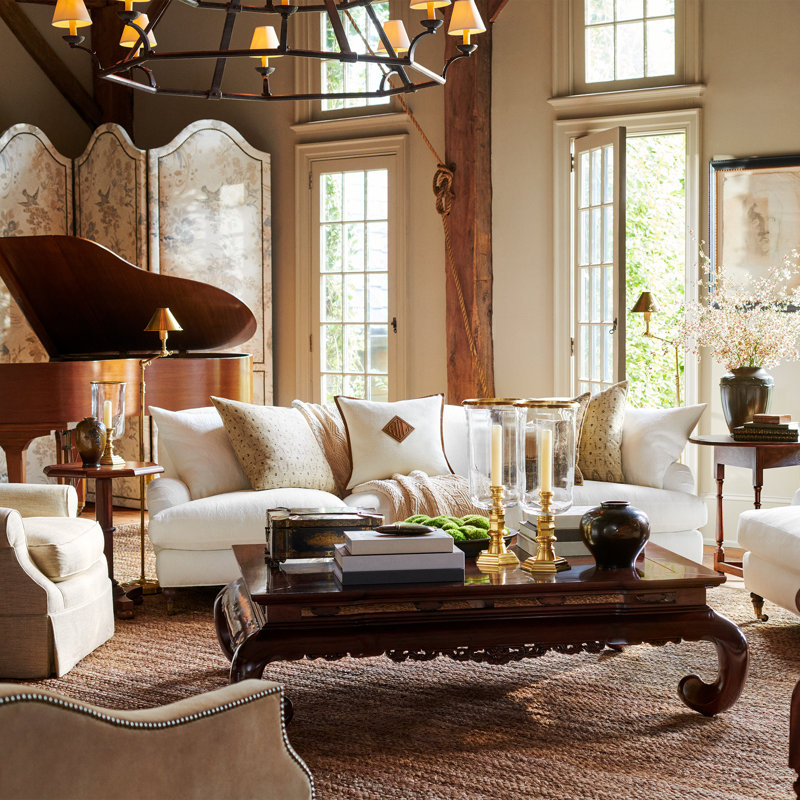 Ralph Lauren Anette 1 - Light Swing Arm Floor Lamp, Natural Brass