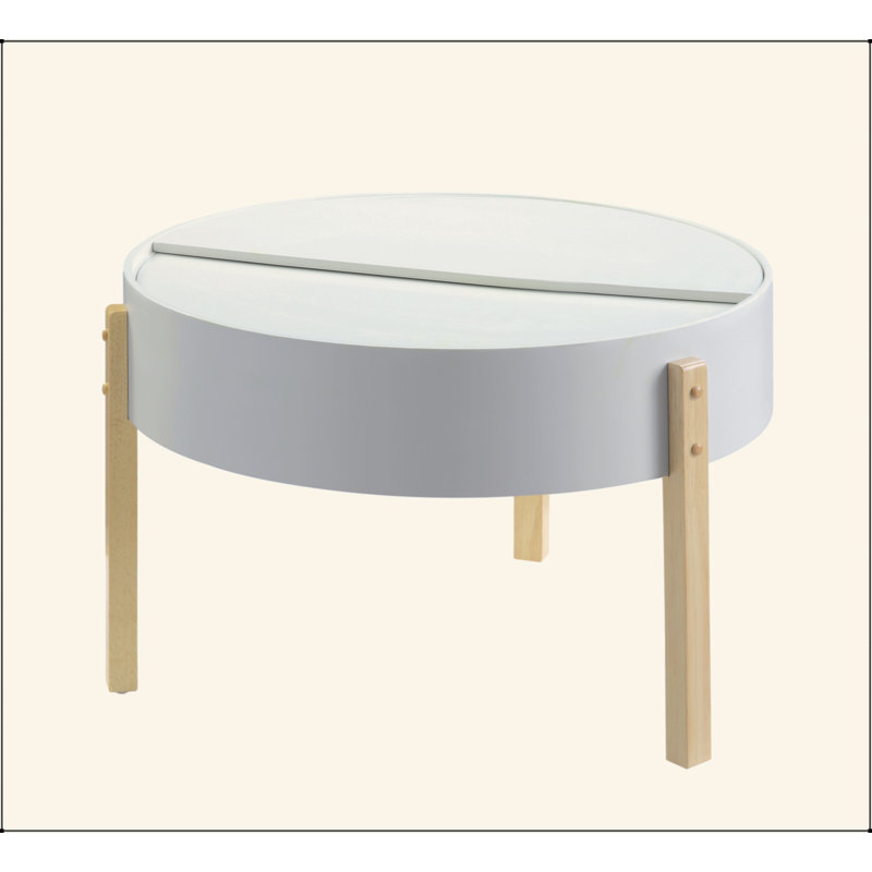 Bodfish White & Natural Round Coffee Table