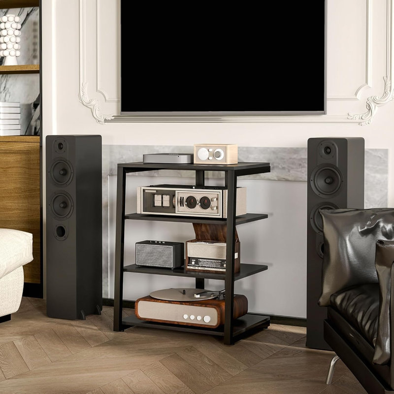 79cm H Media Shelves, Black