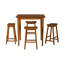 2 pièces de tabourets de 29 pouces, finition en bois de chêne massif, siège en forme de selle, pour un bar décontracté et décontracté, 2 pièces, bois, assise silencieuse-125550916