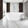 67'' Acrylic Freestanding Bathtub With Unique Diamond Pattern Design Chrome Overflow And Pop-up Drain