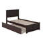 Lit plateforme en bois massif avec pied de lit et gigogne Casandra-766421969