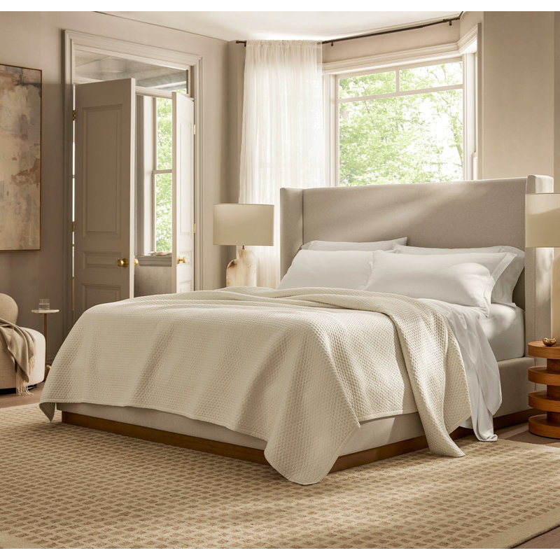 Signature Textured Stitch Quilt, Full/Queen Quilt, Cream