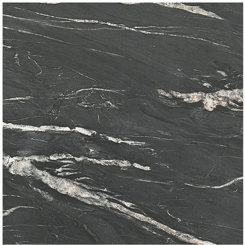 Enlow black circular marble texture smart side table