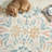 Vintage Floral Distressed Design Non-Slip Low-Pile Soft Thin Faux Wool Area Rug-1644600162