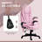 6 Point Vibrating Massage Office Chair With Heat, Linen High Back Executive Office Chair With Reclining Backrest, Padded Armrests Remote-1524557921