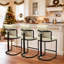 Tabouret de comptoir en chenille 26 po avec dossier et structure en métal, chaises de bar rembourrées modernes pour îlot de cuisine-2035288887-2035288884