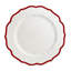 Stella Scalloped Crimson Porcelain Dinner Plate