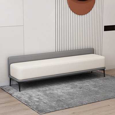 Banc rembourré gris