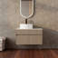 Meuble-lavabo mural 32 po avec lavabo en céramique et panneau plat en PVC, 2 portes à fermeture douce et 1 tiroir, emballage KD, panneau de particules-1824432291
