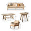 Wooden Garden Set with 3 Seater Sofa - 2 Armchairs & Coffee Table