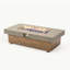 48-inch Iron Fire Pit Table with Wood Grain Surface