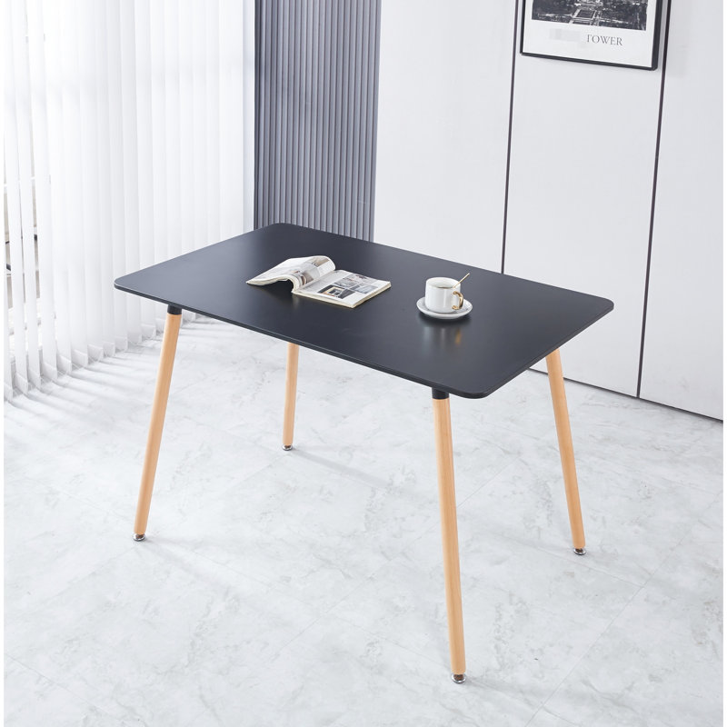 Plateau de table 115 x 75 x 75 cm avec pieds en métal pour la salle à manger et le bureau avec structure robuste pour