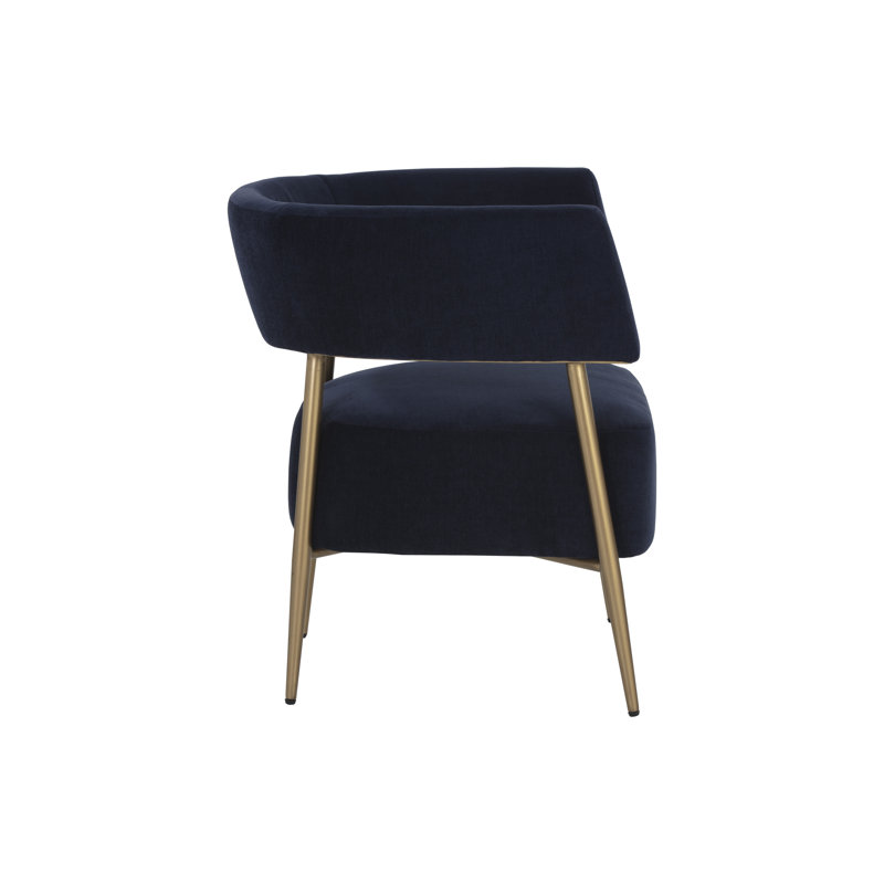 Lounge Chair, Blue Polyester