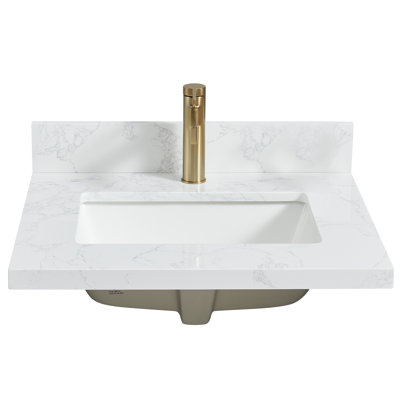 Malaga 25'' Stone Single Bathroom Vanity Top with Sink