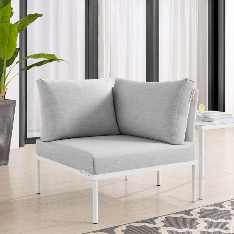 Chaise de coin pour terrasse en filet Harmony Sunbrella, Gris