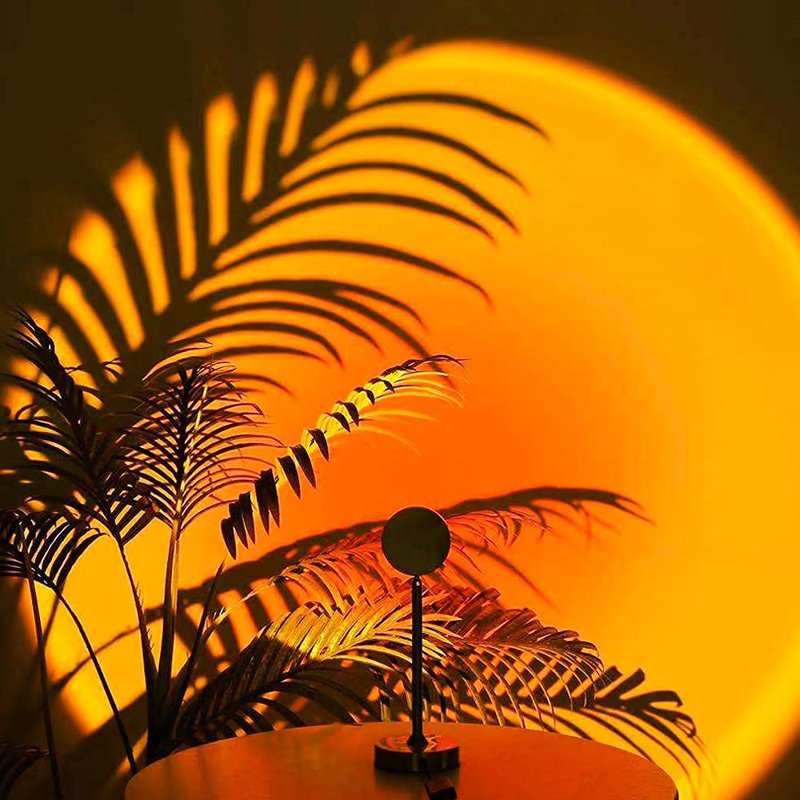 Sunset Lamp Projection Rotation Rainbow Projection Lamp Led Romantic Visual Led Light With Usb,sunset Red